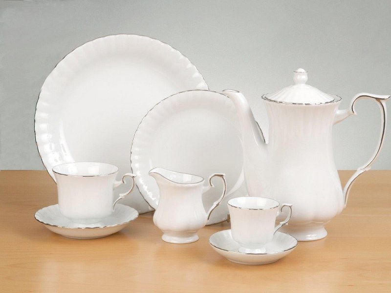 Σετ Φλυτζάνια Τσαγιού 6τμχ Πορσελάνης 220ml Ivona Platin CRYSPO TRIO 36.001.16 (Υλικό: Πορσελάνη, Χρώμα: Λευκό) - CRYSPO TRIO - 36.001.16-platin